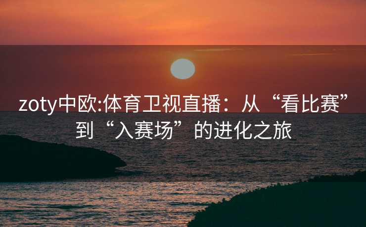 zoty中欧:体育卫视直播：从“看比赛”到“入赛场”的进化之旅