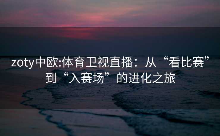 zoty中欧:体育卫视直播：从“看比赛”到“入赛场”的进化之旅