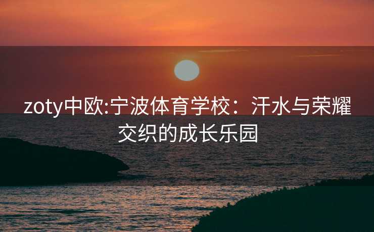 zoty中欧:宁波体育学校：汗水与荣耀交织的成长乐园