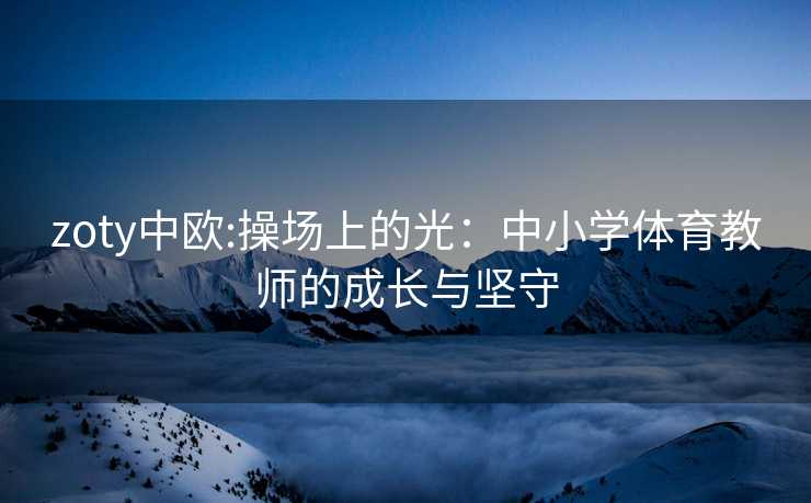 zoty中欧:操场上的光：中小学体育教师的成长与坚守